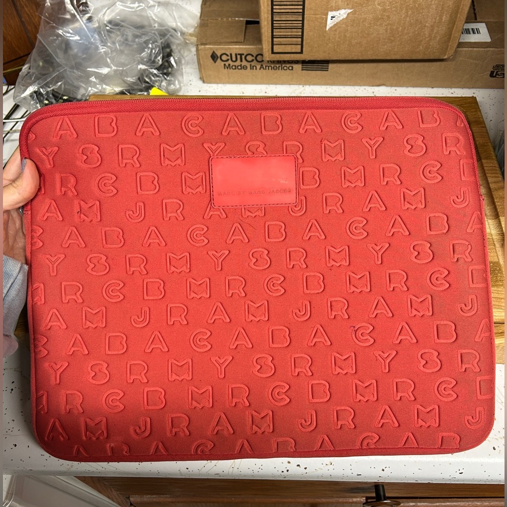Marc by Marc Jacobs red laptop case